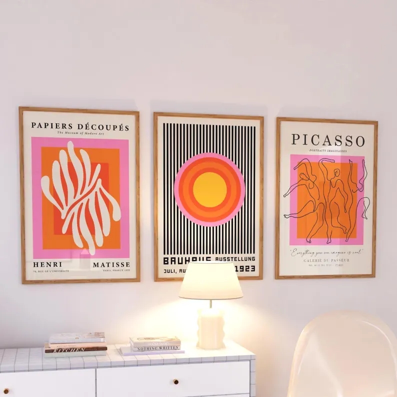 3pcsModern Orange  Bauhaus And - огляд і ціна Home Decor Theme