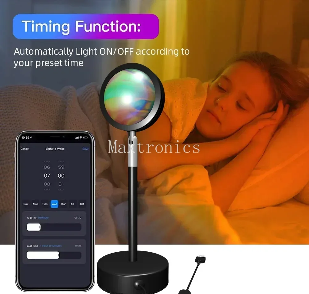 LED Sunset Lamp TUYA Bluetooth - огляд і ціна Home Decor Free App